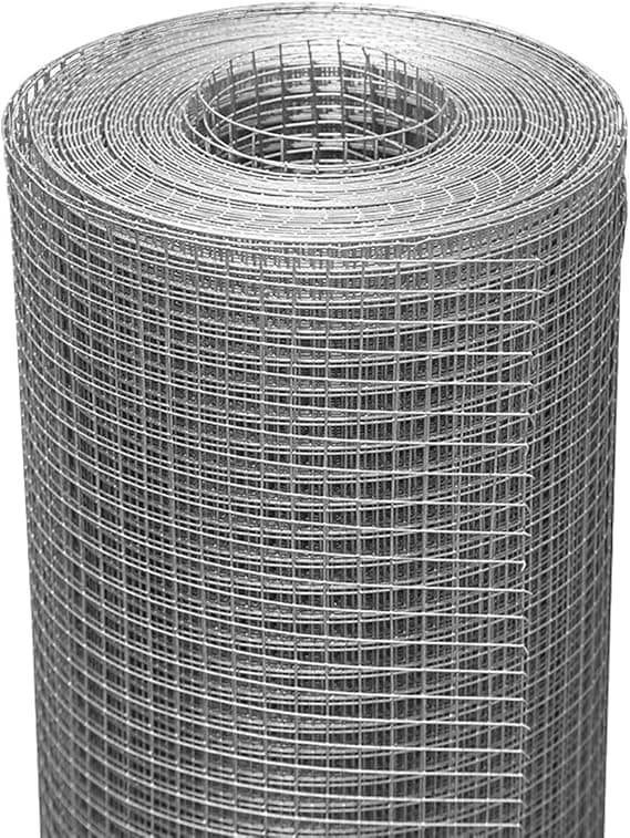 19 Gauge Galvanized Hardware Cloth 1/2-inch Mesh 24in. x 50ft. - Hot Dip Galvanized After Welding Wire Mesh Roll For Garden Fencing |Tree Guard Hardware Mesh | Chicken Coop Wire Fencing product